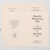 Vorlage für das Hochzeitsprogramm mit zwei Herz (Vorne/Hinten)
