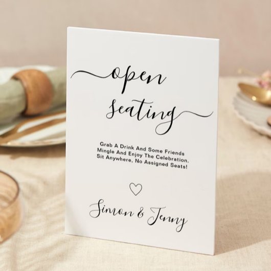 Vorlage für das Hochzeitszeichen für offene Sitze