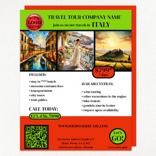 Vorlage für das italienische Reisefoto Flyer