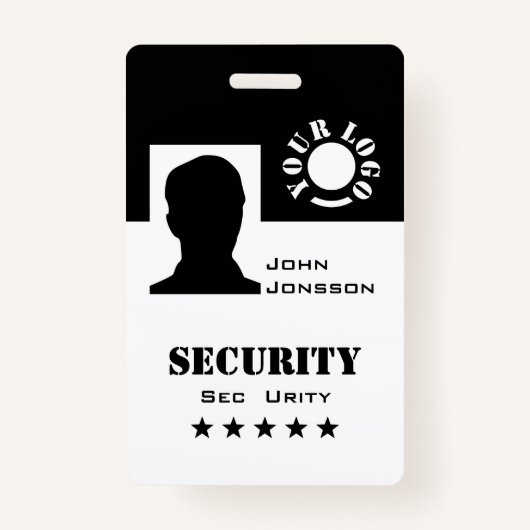 Vorlage für das klassische Schwarz-Weiß-Foto-Logo Ausweis (Vorderseite)