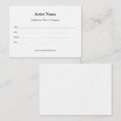 Vorlage für das Kunstausstellungslabel für Künstle Visitenkarte (Vorne/Hinten)