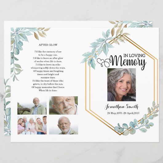 Vorlage für das Leaf-Beerdigungsprogramm (Vorne/Hinten)