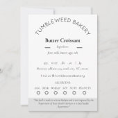 Vorlage für das Lebensmitteletikett der Hütte (Vorderseite)