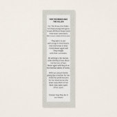 Vorlage für das Lesezeichen der Beerdigung (Rückseite)