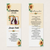 Vorlage für das Lesezeichen der Beerdigung (Vorne & Hinten)