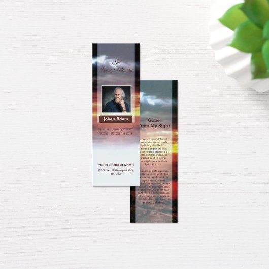 Vorlage für das Lesezeichen der Beerdigung (Schreibtisch)