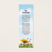 Vorlage für das Lesezeichen der Beerdigung (Rückseite)