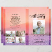 Vorlage für das lila Beerdigungsprogramm (Vorne/Hinten)