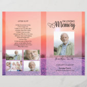 Vorlage für das lila Beerdigungsprogramm (Vorderseite)