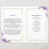 Vorlage für das lila Beerdigungsprogramm (Rückseite)