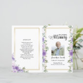Vorlage für das lila Beerdigungsprogramm (Stehend Vorderseite)