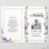 Vorlage für das lila Beerdigungsprogramm (Vorderseite)