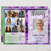 Vorlage für das lila Beerdigungsprogramm (Vorne/Hinten)