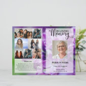 Vorlage für das lila Beerdigungsprogramm (Stehend Vorderseite)