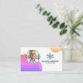 Vorlage für das Lila Caduceus Logo Visitenkarte (Stehend Vorderseite)