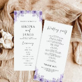 Vorlage für das lila Hochzeitsprogramm