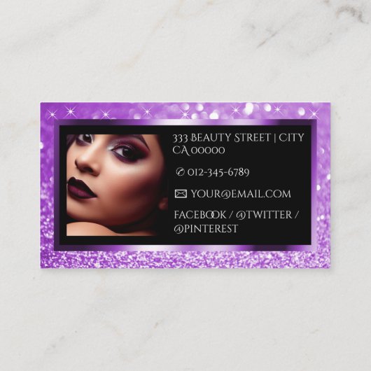 Vorlage für das Lila Lilac-Sparkle-Logo Visitenkarte (Rückseite)