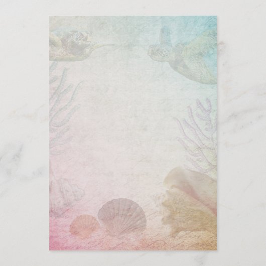 Vorlage für das Live Seas Flat Wedding Menu (Rückseite)