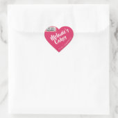 Vorlage für das Logo "Bright Pink Raspberry Cake P Herz-Aufkleber (Tasche)