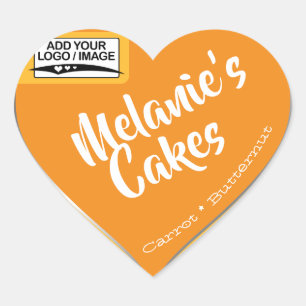 Vorlage für das Logo "Carrot Bright Orange Cake Pa Herz-Aufkleber