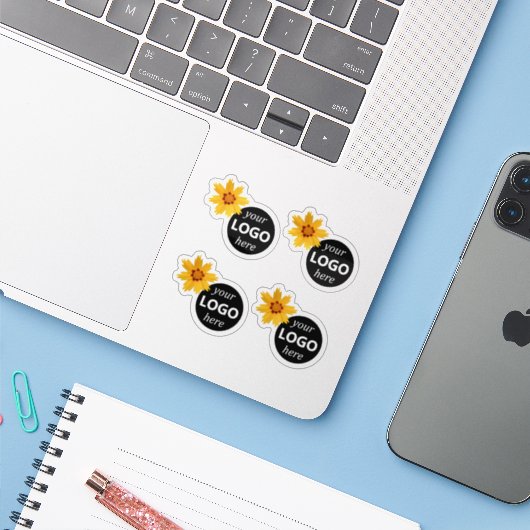 Vorlage für das Logo "niedlich Gelbe Blume" für So Aufkleber (Laptop mit iPhone)