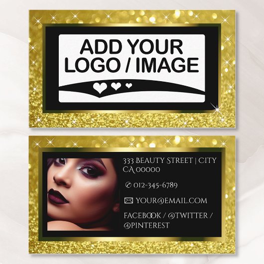 Vorlage für das luxuriöse Yellow-Sparkle-Logo Visitenkarte