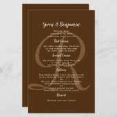 Vorlage für das Menü Mongram Brown Wedding Entree (Vorne/Hinten)