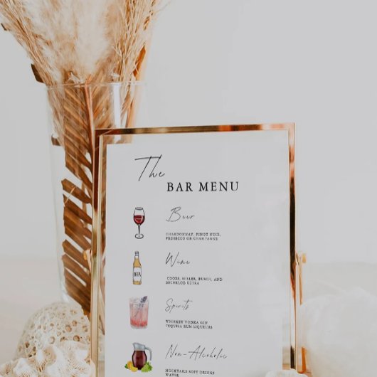 Vorlage für das Minimalistische Bar Menü Poster