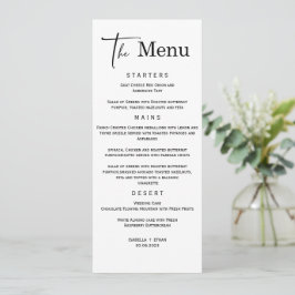 Vorlage für das Minimalistische Hochzeitmenü