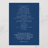 Vorlage für das Navy Blue Wedding Program (Rückseite)