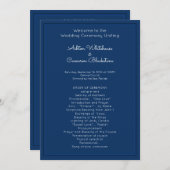 Vorlage für das Navy Blue Wedding Program (Vorne/Hinten)