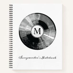 Vorlage für das Notebook-Monogramm des Songwriter Notizblock