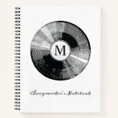 Vorlage für das Notebook-Monogramm des Songwriters Notizblock (Vorderseite)