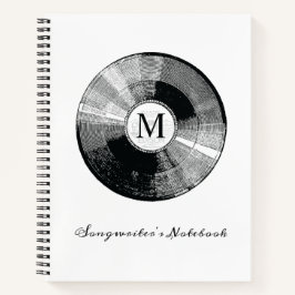 Vorlage für das Notebook-Monogramm des Songwriters Notizblock