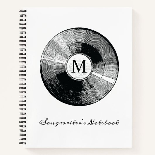 Vorlage für das Notebook-Monogramm des Songwriters Notizblock (Vorderseite)