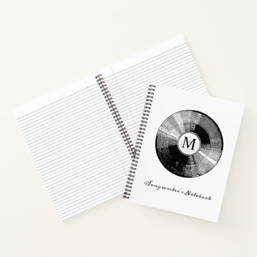 Vorlage für das Notebook-Monogramm des Songwriters Notizblock (Innenseite)