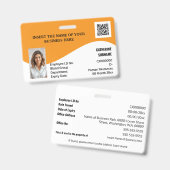 Vorlage für das orangefarbene, weiße Foto der DIR- Ausweis (Vorder- & Rückseite)