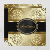 Vorlage für das Party des Black Gold Damask Jeden (Vorne/Hinten)