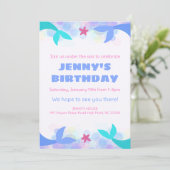 Vorlage für das Party im Meer für die Einladung vo (Stehend Vorderseite)