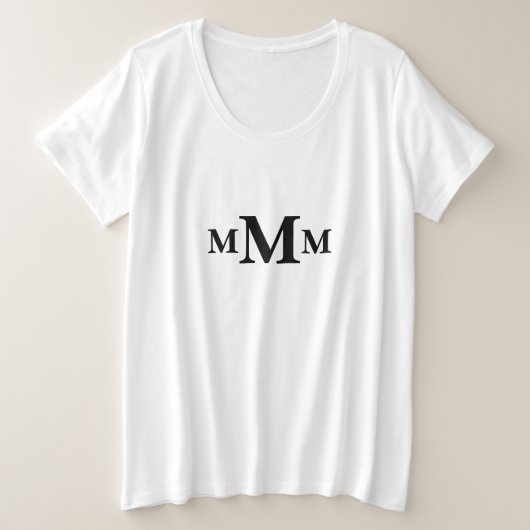 Vorlage für das personalisierte Buchstaben "M" Mon Große Größe T-Shirt (Design vorne)