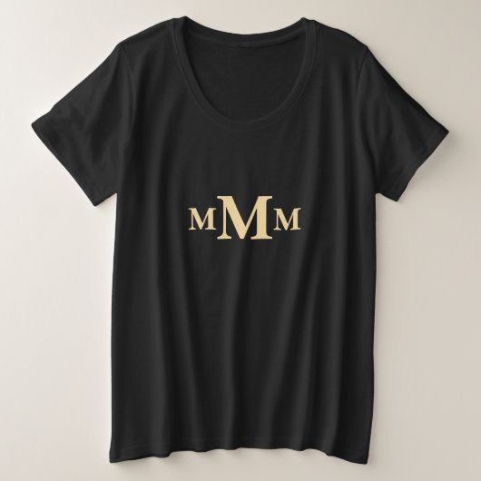 Vorlage für das personalisierte Buchstaben "M" Mon Große Größe T-Shirt (Design vorne)
