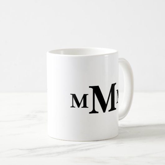 Vorlage für das personalisierte Buchstaben "M" Mon Kaffeetasse (VorderseiteRechts)