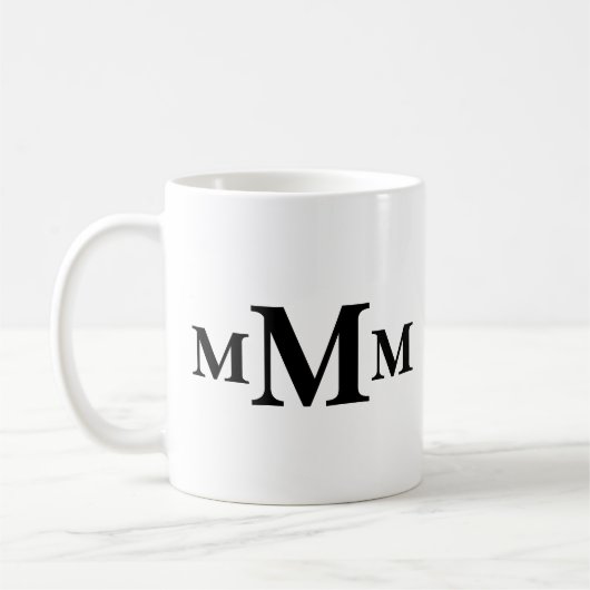 Vorlage für das personalisierte Buchstaben "M" Mon Kaffeetasse (Links)