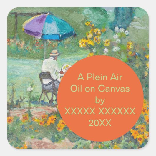 Vorlage für das personalisierte Fine Art Label Quadratischer Aufkleber (Vorderseite)