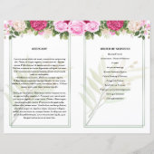 Vorlage für das Pink Floral Funerary Program (Rückseite)