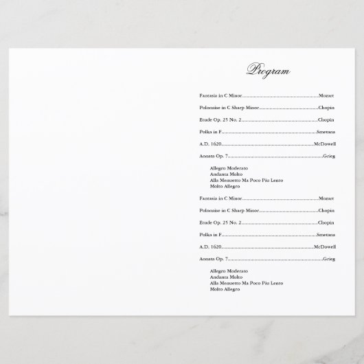 Vorlage für das Programm "Schwarze und weiße Musik (Rückseite)