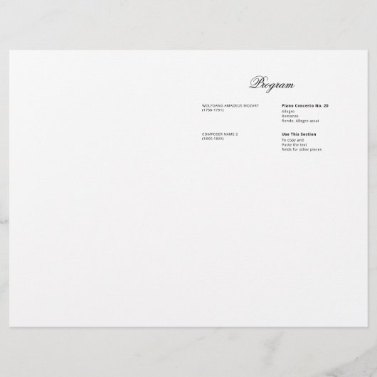 Vorlage für das Programm "Schwarze und weiße Musik (Rückseite)