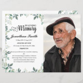 Vorlage für das Programm zur Beerdigung von Neugeb (Vorne/Hinten)