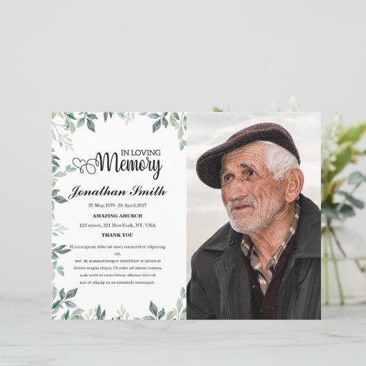 Vorlage für das Programm zur Beerdigung von Neugeb (Stehend Vorderseite)