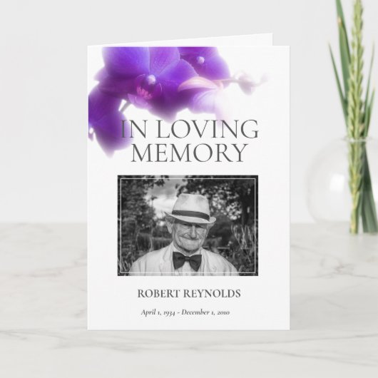 Vorlage für das Programm zur Gedächtnisbeerdigung (Vorderseite)